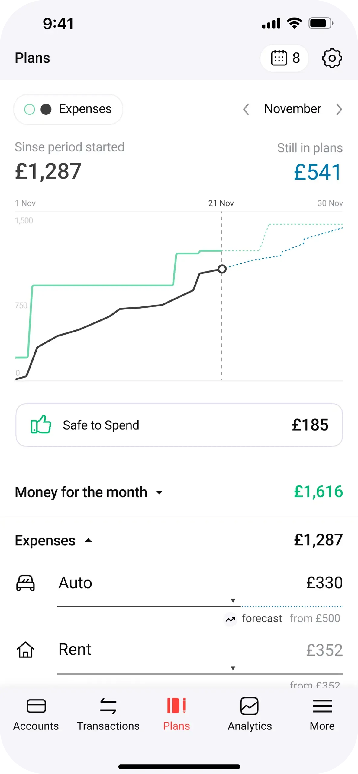 ZenMoney spending plan app screenshot